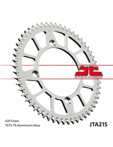 Corona JT Aluminio rojo JT 215 con 56 dientes JTA215.56RED