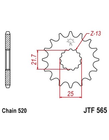 Piñon JT 565 acero 14 dientes JTF565.14