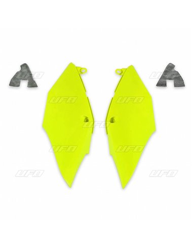 Rear side covers UFO-Plast Honda yellow fluor HO04684-DFLU