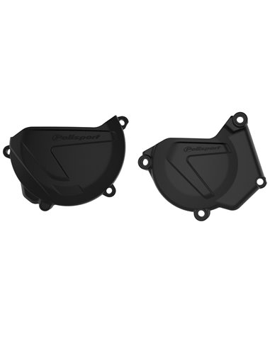 Tapas de embrague y encendido POLISPORT negro - Yamaha YZ250 90939