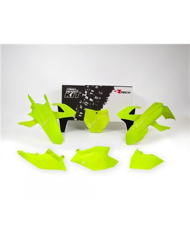 Kit de plástica RACETECH (6 piezas) - Amarillo flúor / Negro R-KITKTM-GF0-516