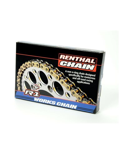 Cadena Renthal 428R1 con 130 eslabones negro/oro C272