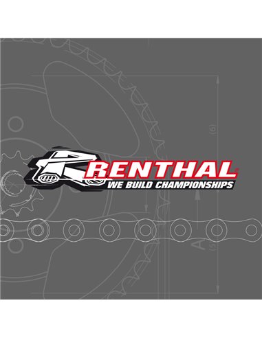 RENTHAL Chain Kit 520R1 13/49 Standard - Ultra-Light Self-Cleaning Rear Sprocket 484345