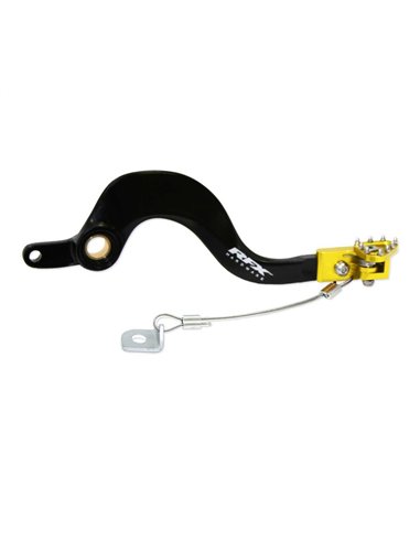 Pedal de freno trasero RFX Pro FT (negro/amarillo) - Suzuki RMZ250/450 FXRB3020099YL