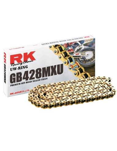 Cadena RK GB428MXU con 142 eslabones oro GB428MXU-142