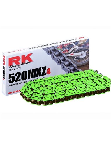 Cadena RK FG520MXZ4 con 120 eslabones verde MM520MXZ-120