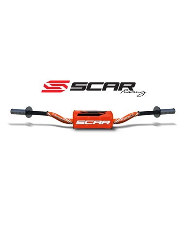 Manillar SCAR O² Color High Ø28,6mm - Naranja / Protector naranja S9132OR-OR