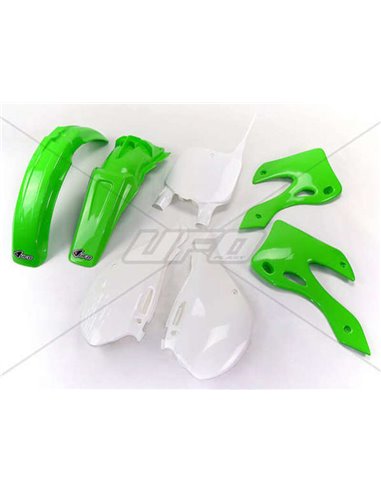 Kit de Plástica UFO OEM Color Green / Blanco Kawasaki KX125 / 250 KAKIT200@999