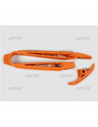 Patín de basculante + Almohadilla de cadena UFO naranja  KTM KT03096127