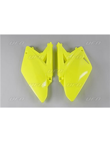 Caches latéraux arrière UFO-Plast Suzuki jaune fluor