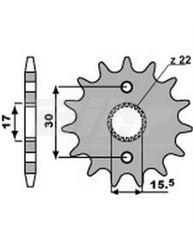 Piñón PBR 15 dents cadena pas 420 Honda CR80 / 85