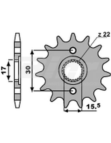 PBR sprocket 15 teeth chain pitch 428 Honda CR80R