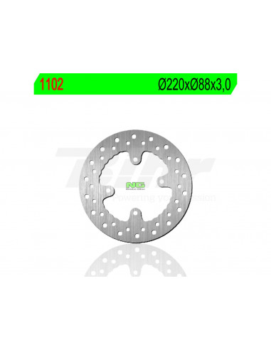 Disco de freno NG 1102 Ø220 x Ø88 x 3. Posición: Delantera.