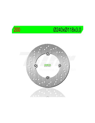 Brake disc NG 200 Ø240 x Ø118 x 3 Position: Front