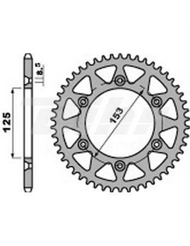 Coroa de aço PBR passo de 51 dentes 520 Honda CRF450X