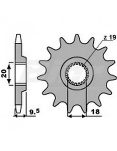 Pinion teeth 13 PBR step chain 520 Honda CR125R 333.13.18NC