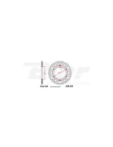 Corona JT 210 d'alumini amb 51 dents