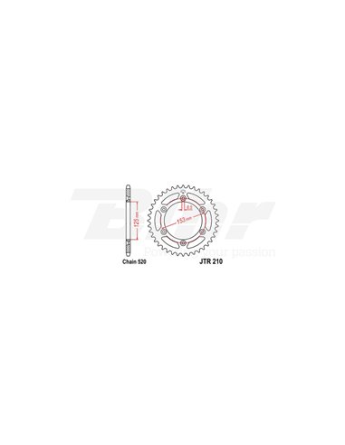 Couronne en acier JT 210 avec 51 dents