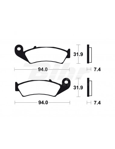 Position des plaquettes de frein frittées Tecnium MO103: avant