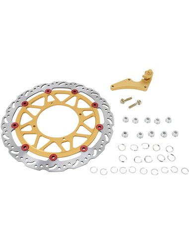 Brake Rotor Kit Supermoto Floating Contour Wave,With Caliper Bracket EBC SMX6001