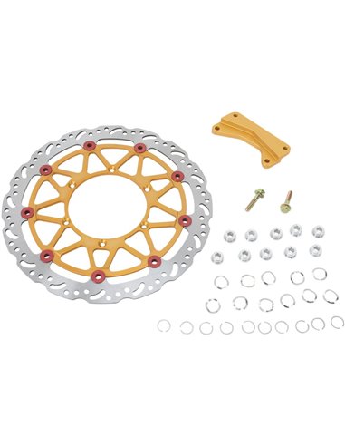 Brake Rotor Kit Supermoto Floating Contour Wave,With Caliper Bracket EBC SMX6028