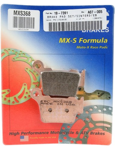 Brake Pad Mxs-Series Sintered Metal EBC MXS368