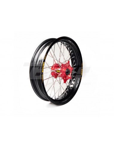 Haan Wheels complete wheel black rim 17-3,50 red hub 1 15006/3/6