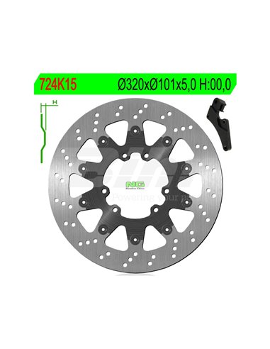 Brake disc NG 724K15 Ø320 x Ø101 x 5