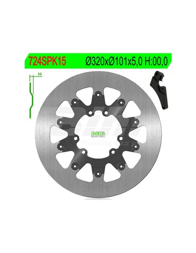 Brake disc NG 724SPK15 Ø320 x Ø101 x 5