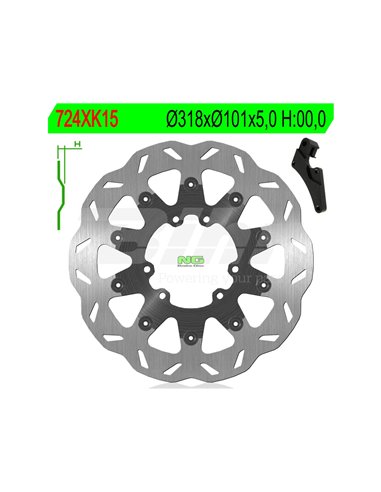 Brake disc NG wavy kit 724XK15 Ø