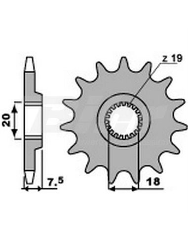 Pignon PBR 12 dents pour chaîne 520 pas Honda CR125R