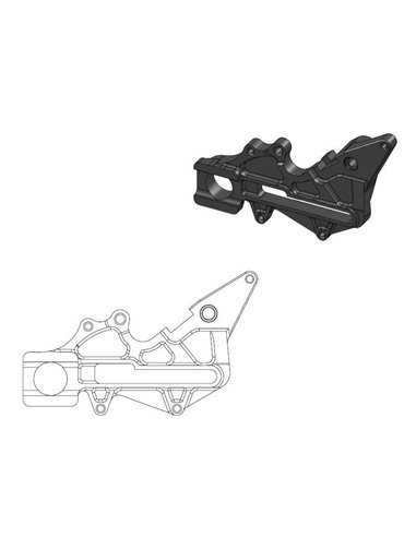 Support de repositionnement pour étrier de frein OEM 220Mm noir MOTO-MASTER 211064