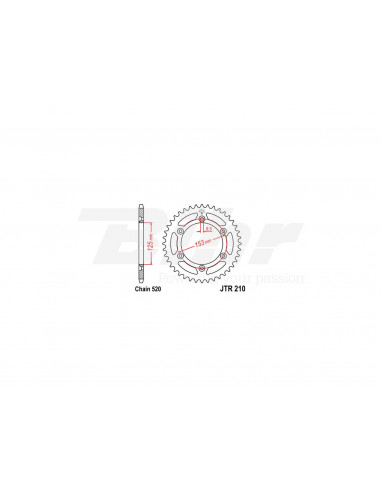 Cremalheira de aço JT 210 com 45 dentes