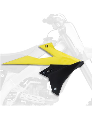 Suzuki RMZ250 - Radiator Scoops Yellow/Black - 2019-20 Models Polisport 8421100001