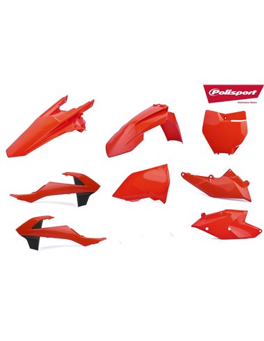 KTM SX,SX-F XC,XC-F - Kit Plastique Orange Fluo - Modelos 2016-18 Polisport 90824