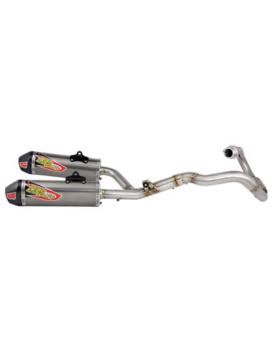 Exhaust System T-6 Euro Dual Stainless With Titanium Canisters & Carbon End Cap PRO CIRCUIT 0111445H2