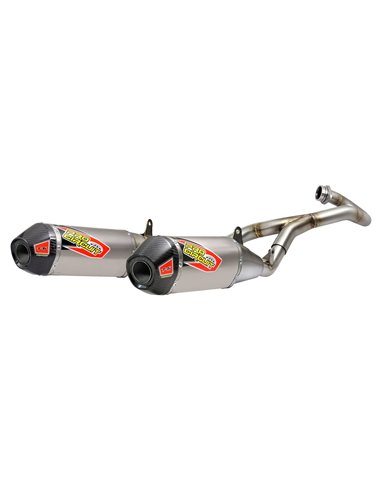 Complete exhaust line Pro Circuit double Pro Circuit T-6 for Honda CRF450R / RX: stainless steel, with aluminum cover