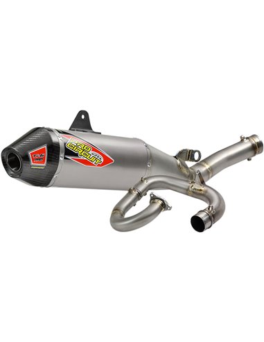 Complete exhaust line Pro Circuit T-6 stainless steel, YZ450F: Aluminum silencer, carbon cover