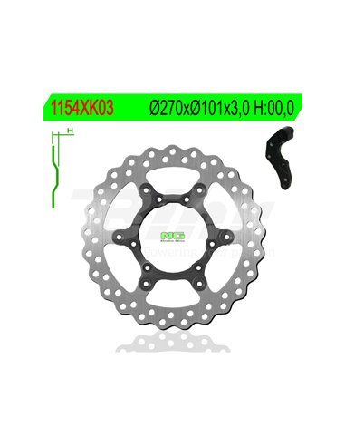 Brake disc NG 1154XK3 Ø270 x Ø101 x 3