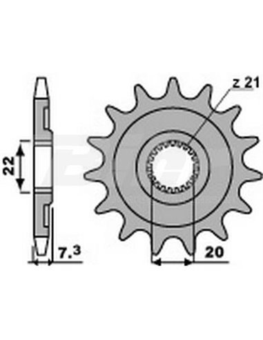 Passo da corrente PBR roda dentada de 14 dentes 520 Honda CR125R