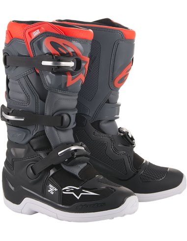 Botas motocross Alpinestarss Tech 7S Gris claro| Gris oscuro| Rojo fluor Naranja. 4