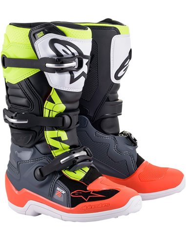 Botes motocròs Alpinestarss Tech 7S Gris / Vermell / Groc maig