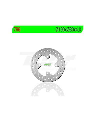 Disque de frein NG 796 Ø190 x Ø80 x 4