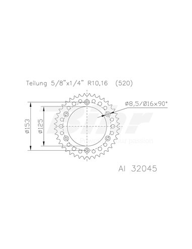 Corona ESJOT Alumini negre 51-32045-50BP dents