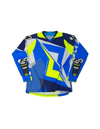 Camiseta Trial MOTS RIDER3 Azul/Fluo L