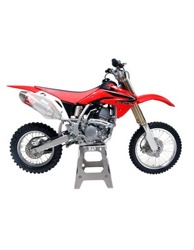 Linha de exaustão Yoshimura RS-2 completa, aço inoxidável, silenciador de alumínio e tampa inoxidável, Honda CRF150R / RB