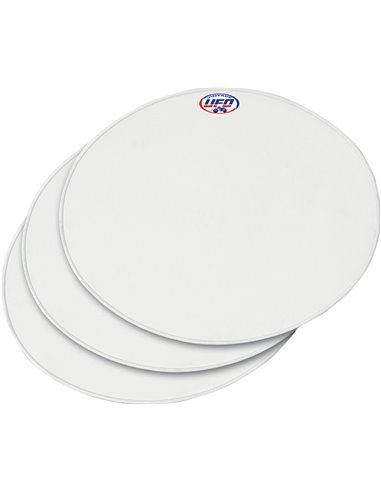 Vintage Uni Oval Tapa frontal porta-nombre (Since 70) blanc (3-Pack) UFO-Plast ME08049-W