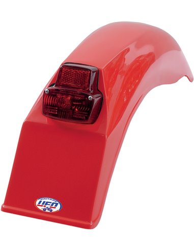 Vintage Uni Enduro Rear Fender W- Taillight (79-89) Red UFO-Plast ME08026-B