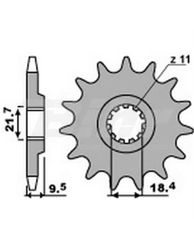 Pinion teeth 14 PBR step chain 520 Honda CR250R 334.14.18NC