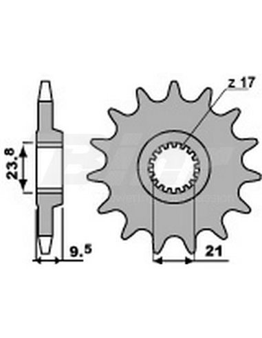 Pignon PBR 13 dents pour pas de chaîne 520 Honda CR250R